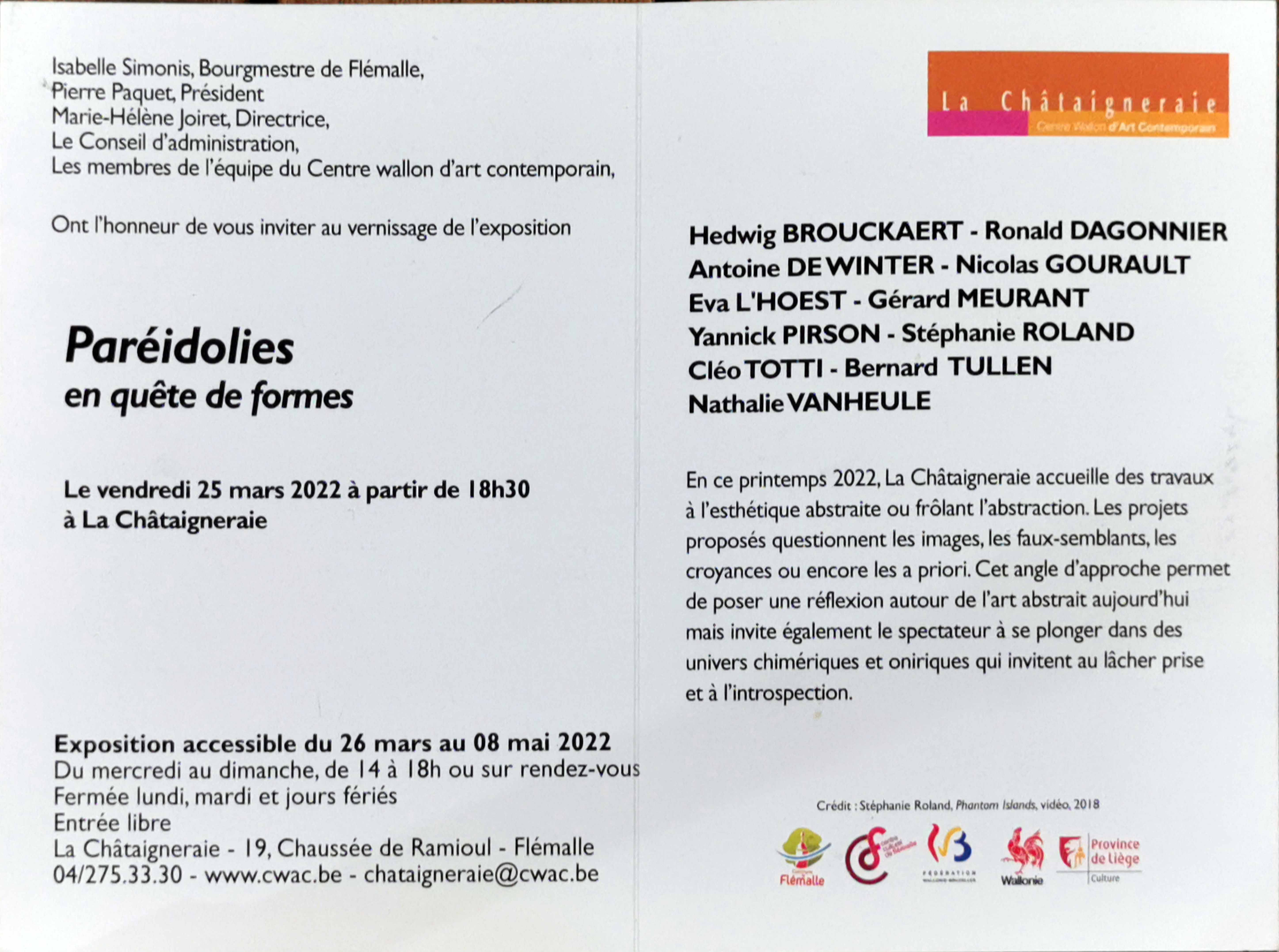 2022 Paréidolies Chataigneraie invitation verso