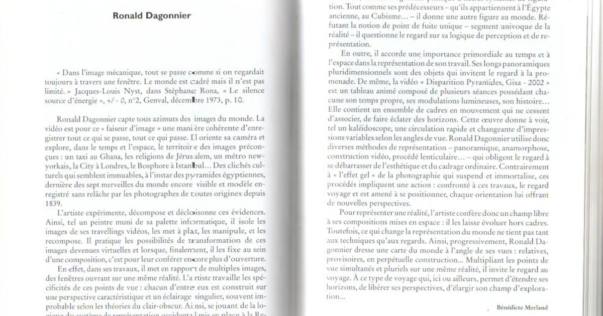 Catalogue La disparition pages texte Benedicte Merlan